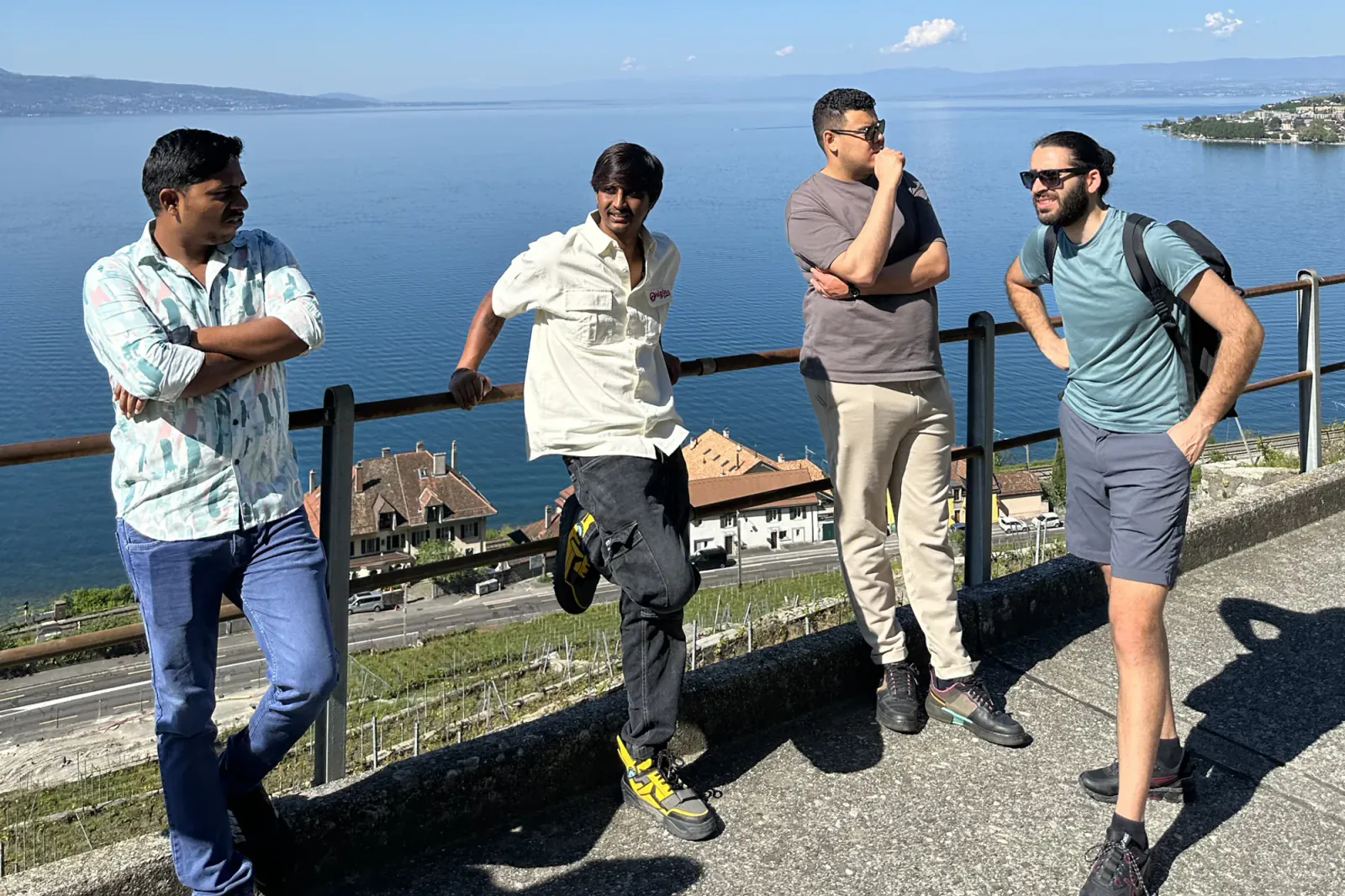 Students exploring the Swiss landscape