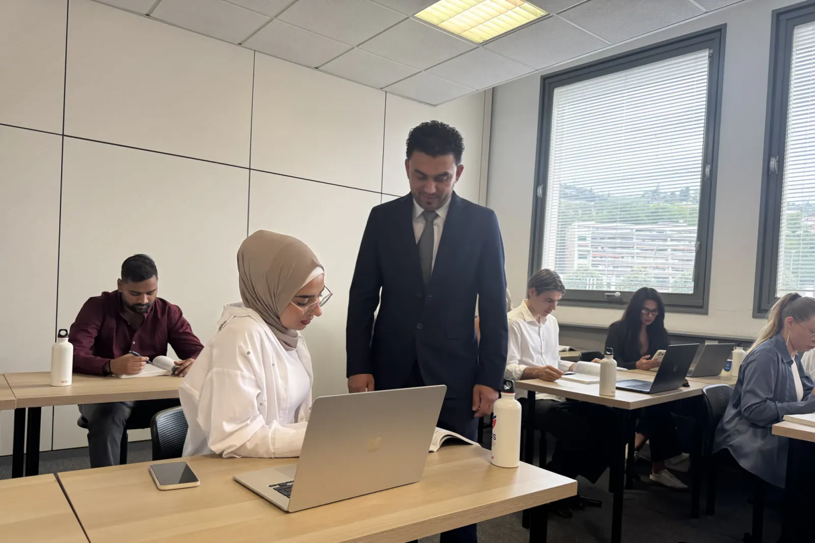 International students learning together at HBS